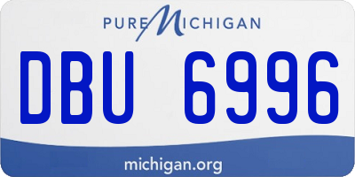 MI license plate DBU6996