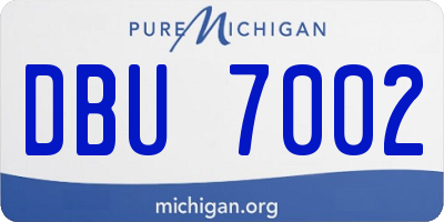 MI license plate DBU7002