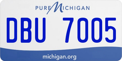 MI license plate DBU7005