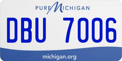MI license plate DBU7006