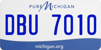 MI license plate DBU7010