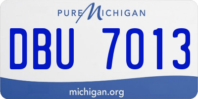 MI license plate DBU7013