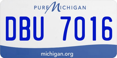 MI license plate DBU7016