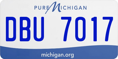 MI license plate DBU7017