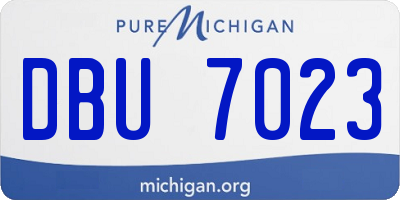 MI license plate DBU7023