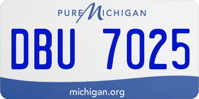 MI license plate DBU7025