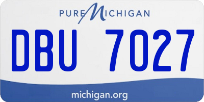 MI license plate DBU7027
