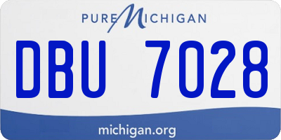 MI license plate DBU7028