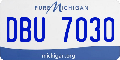 MI license plate DBU7030
