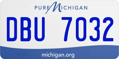 MI license plate DBU7032