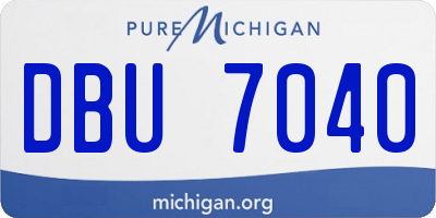MI license plate DBU7040