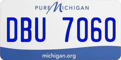 MI license plate DBU7060