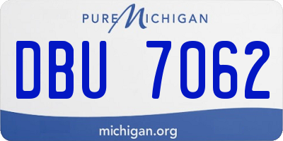 MI license plate DBU7062