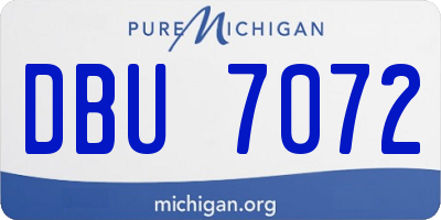 MI license plate DBU7072