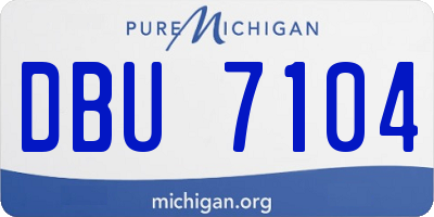 MI license plate DBU7104