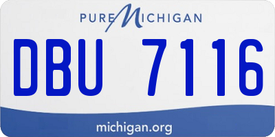 MI license plate DBU7116