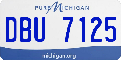 MI license plate DBU7125
