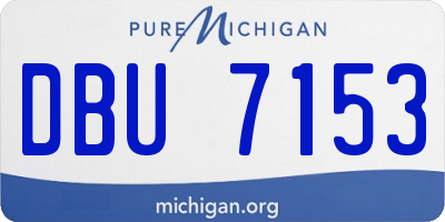 MI license plate DBU7153