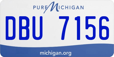 MI license plate DBU7156