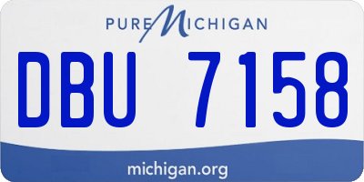 MI license plate DBU7158