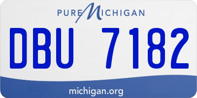 MI license plate DBU7182