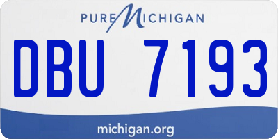 MI license plate DBU7193
