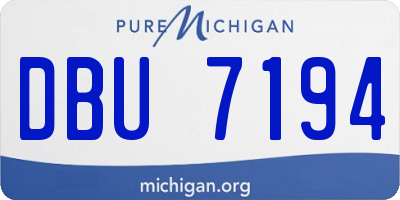 MI license plate DBU7194