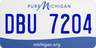 MI license plate DBU7204