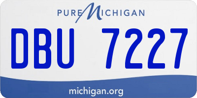 MI license plate DBU7227