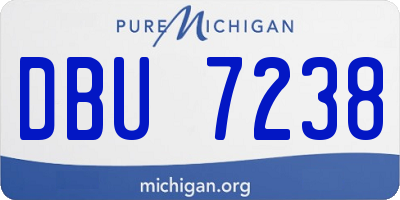 MI license plate DBU7238