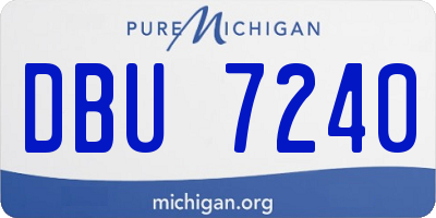 MI license plate DBU7240