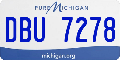 MI license plate DBU7278