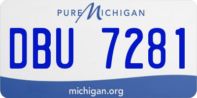 MI license plate DBU7281