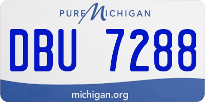 MI license plate DBU7288