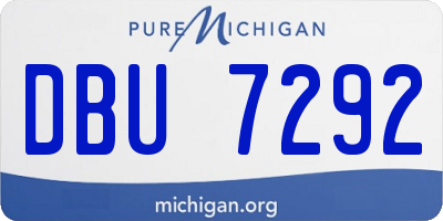 MI license plate DBU7292