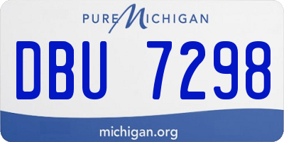 MI license plate DBU7298