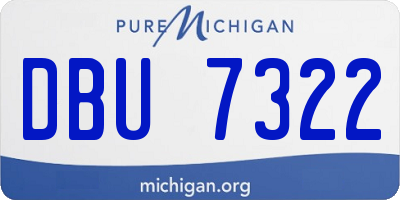 MI license plate DBU7322