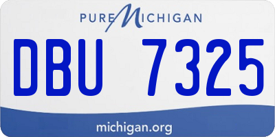 MI license plate DBU7325