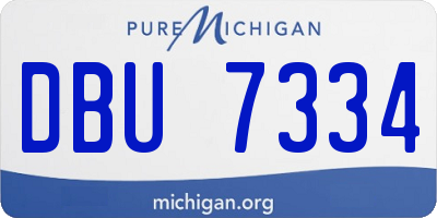 MI license plate DBU7334