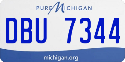 MI license plate DBU7344