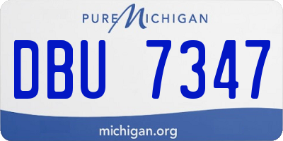 MI license plate DBU7347