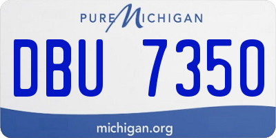 MI license plate DBU7350