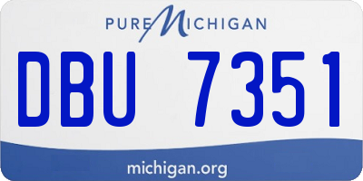 MI license plate DBU7351