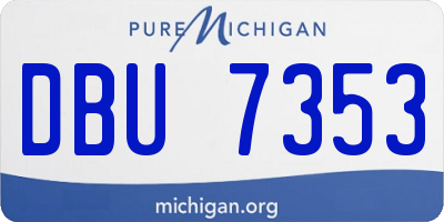 MI license plate DBU7353