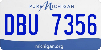 MI license plate DBU7356