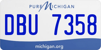 MI license plate DBU7358