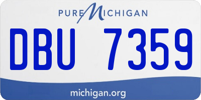 MI license plate DBU7359