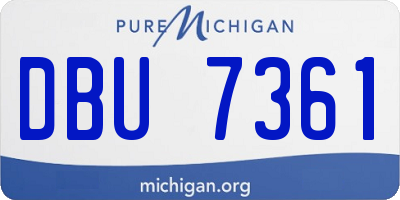 MI license plate DBU7361