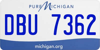 MI license plate DBU7362