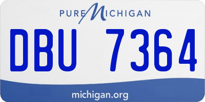 MI license plate DBU7364
